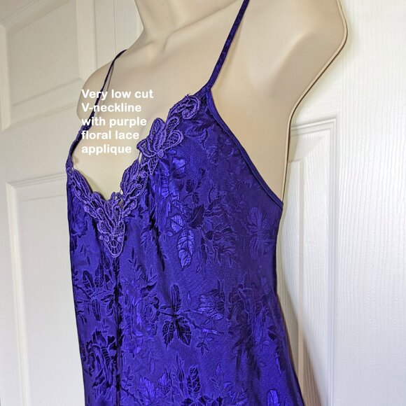Inner Most dark purple polyester spaghetti strap nightgown, 38" bust, Pretty! - Picture 13 of 13